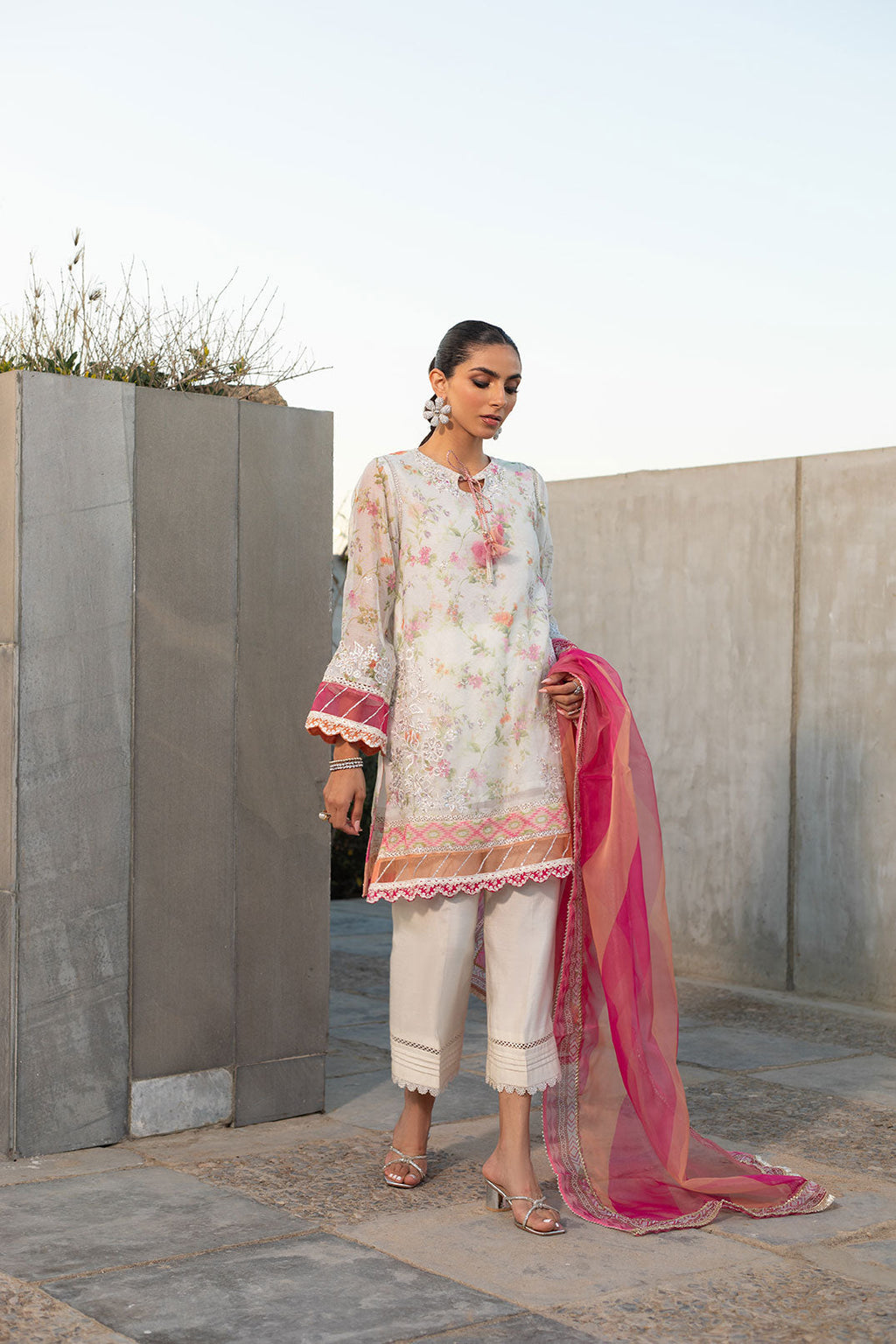 SS24DD-2291 PINK DUPATTA