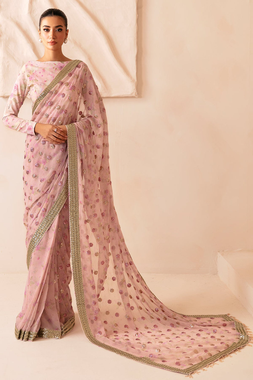 Premium Embroidered Raw Silk UR-7042