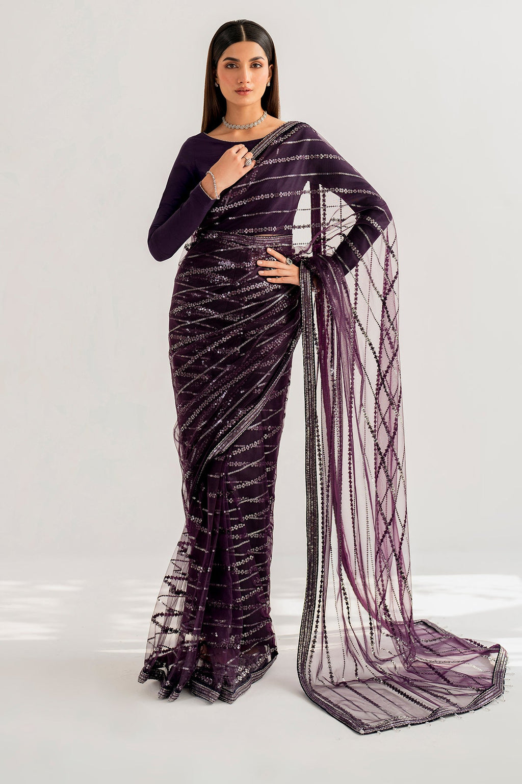 Embroidered Raw Silk UR-7026