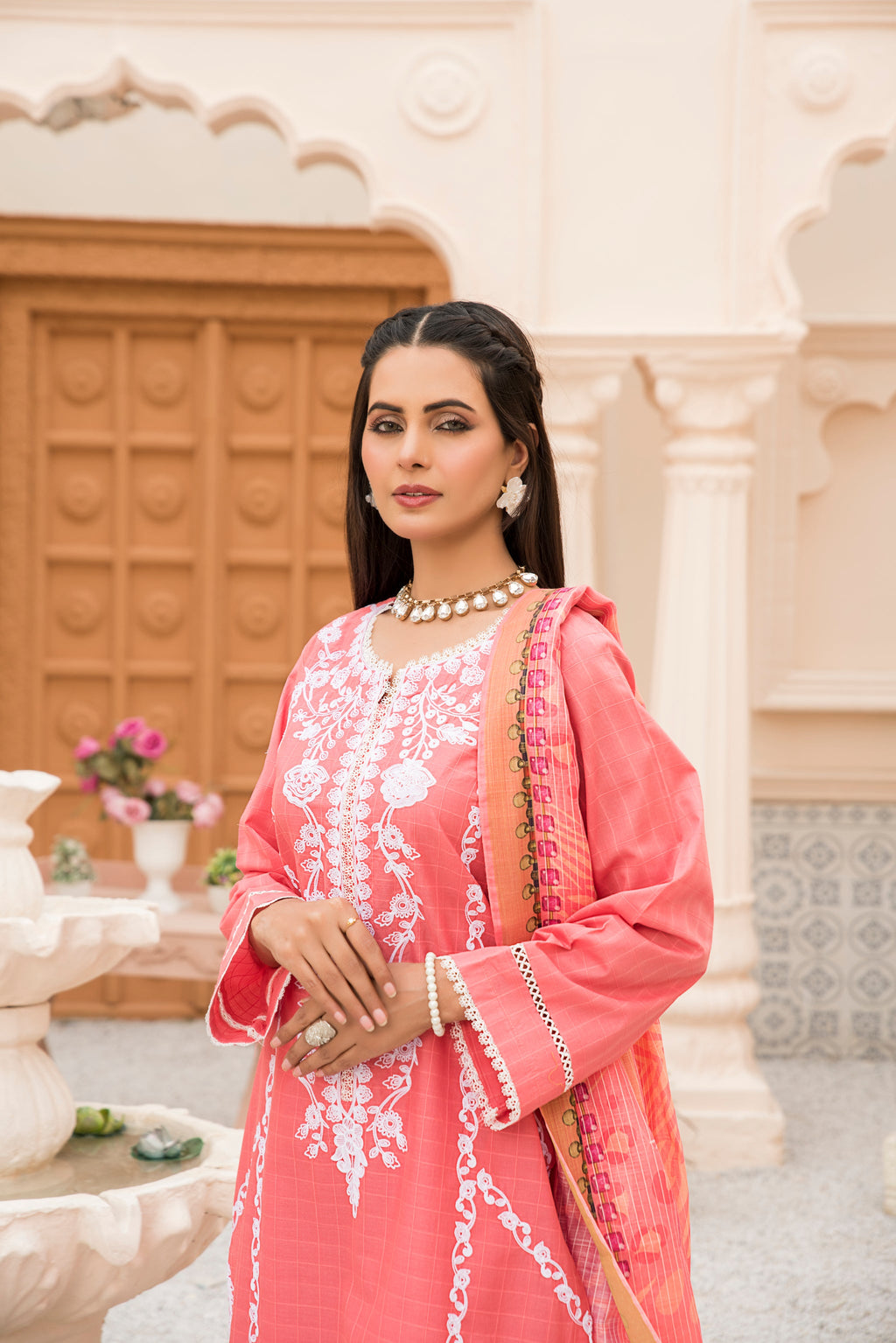 3 Piece Rose Vale Doria Embroidered Suit (RTW)