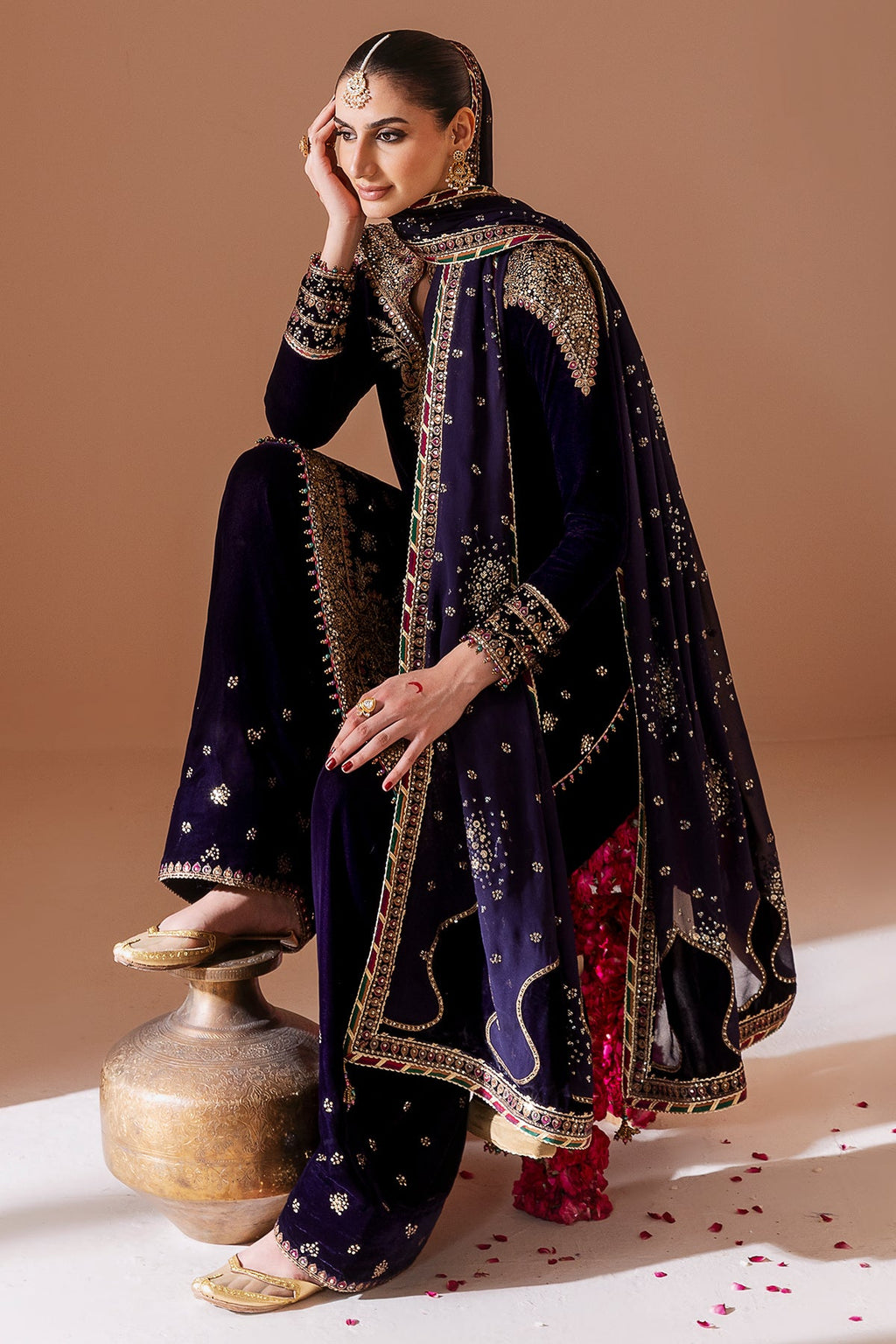 Embroidered Velvet Formal CVF D-08