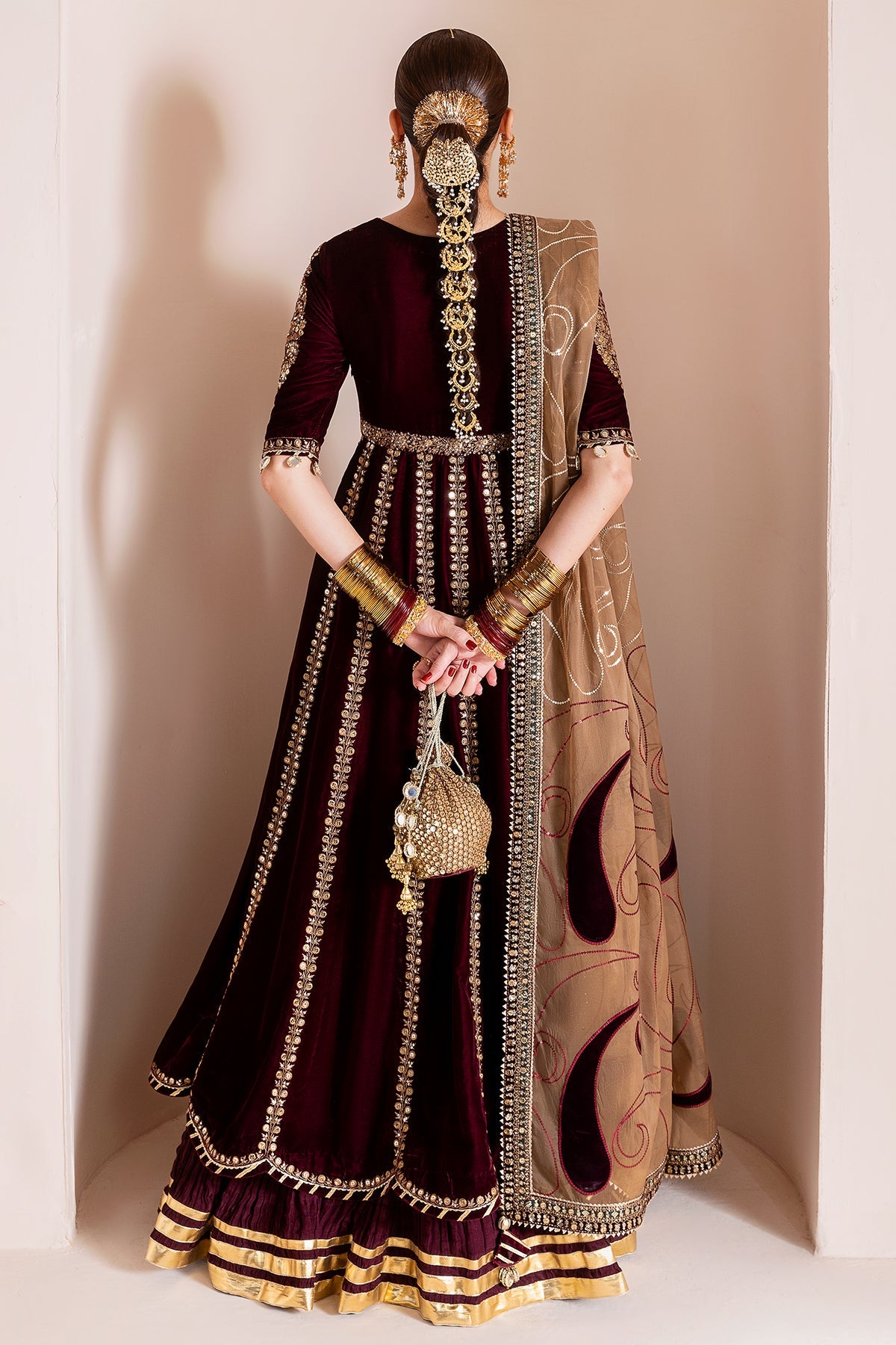 Embroidered Velvet Formal CVF D-12