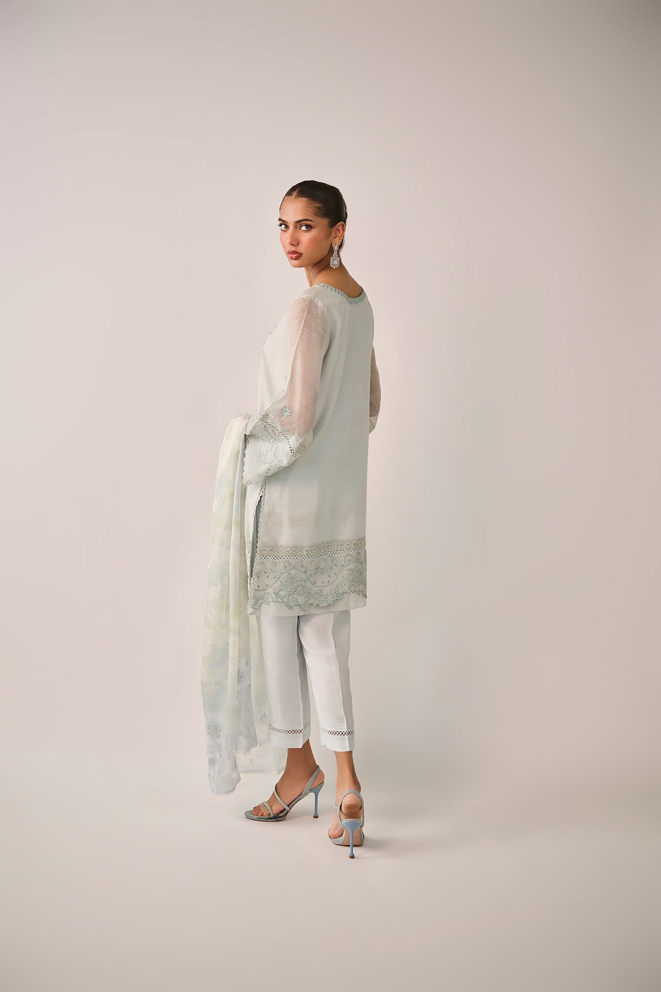 SS24DA-2481   SKY BLUE  2PCS  EMBROIDERED KURTA WITH TROUSER