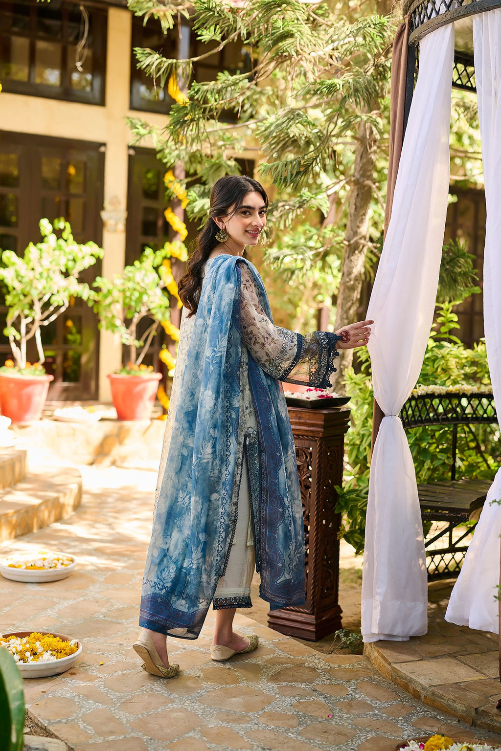 SS24DD-1172 NAVY BLUE DUPATTA
