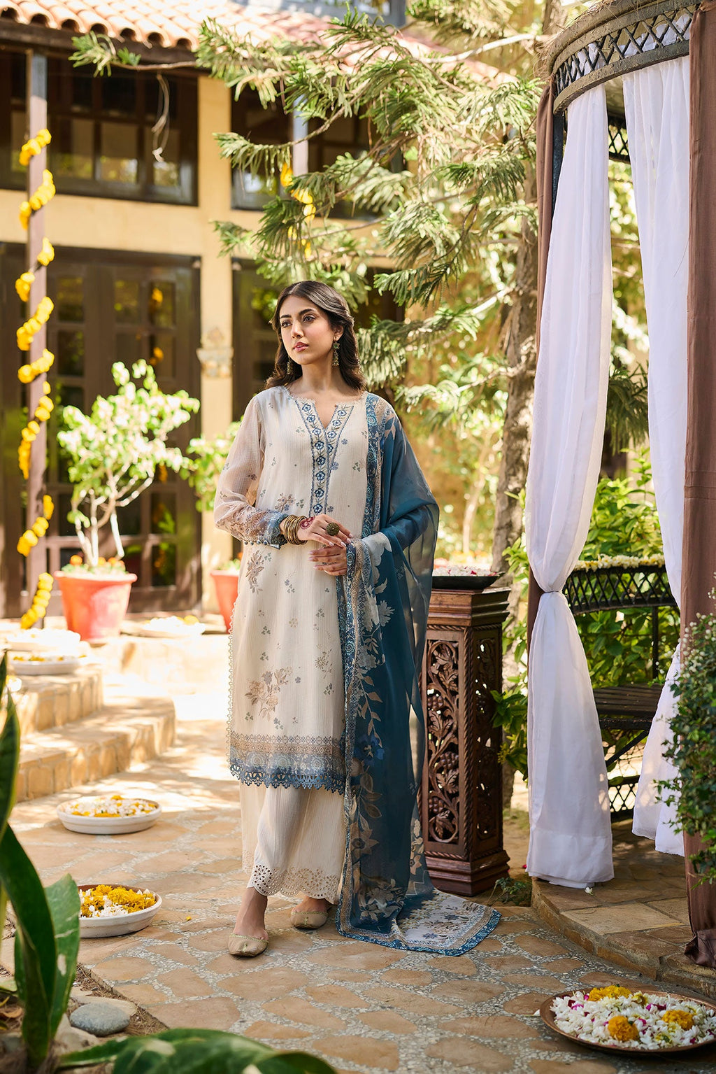 SS24DD-1171  BLUE DUPATTA