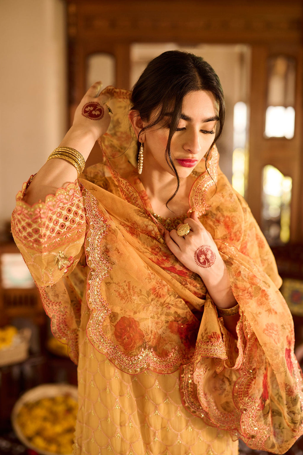 SS24DD-1140 MUSTARD DUPATTA