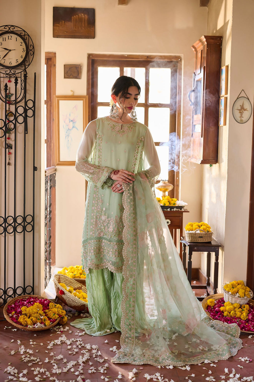 SS24DD-1168 LIGHT GREEN DUPATTA