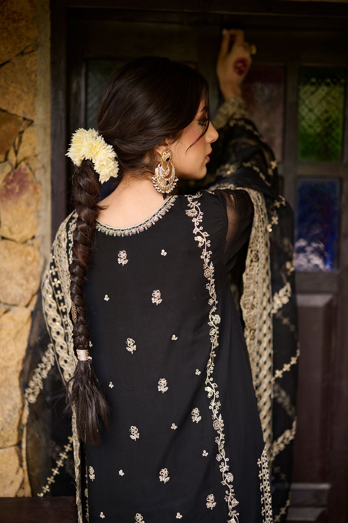 SS24DD-1137 BLACK DUPATTA