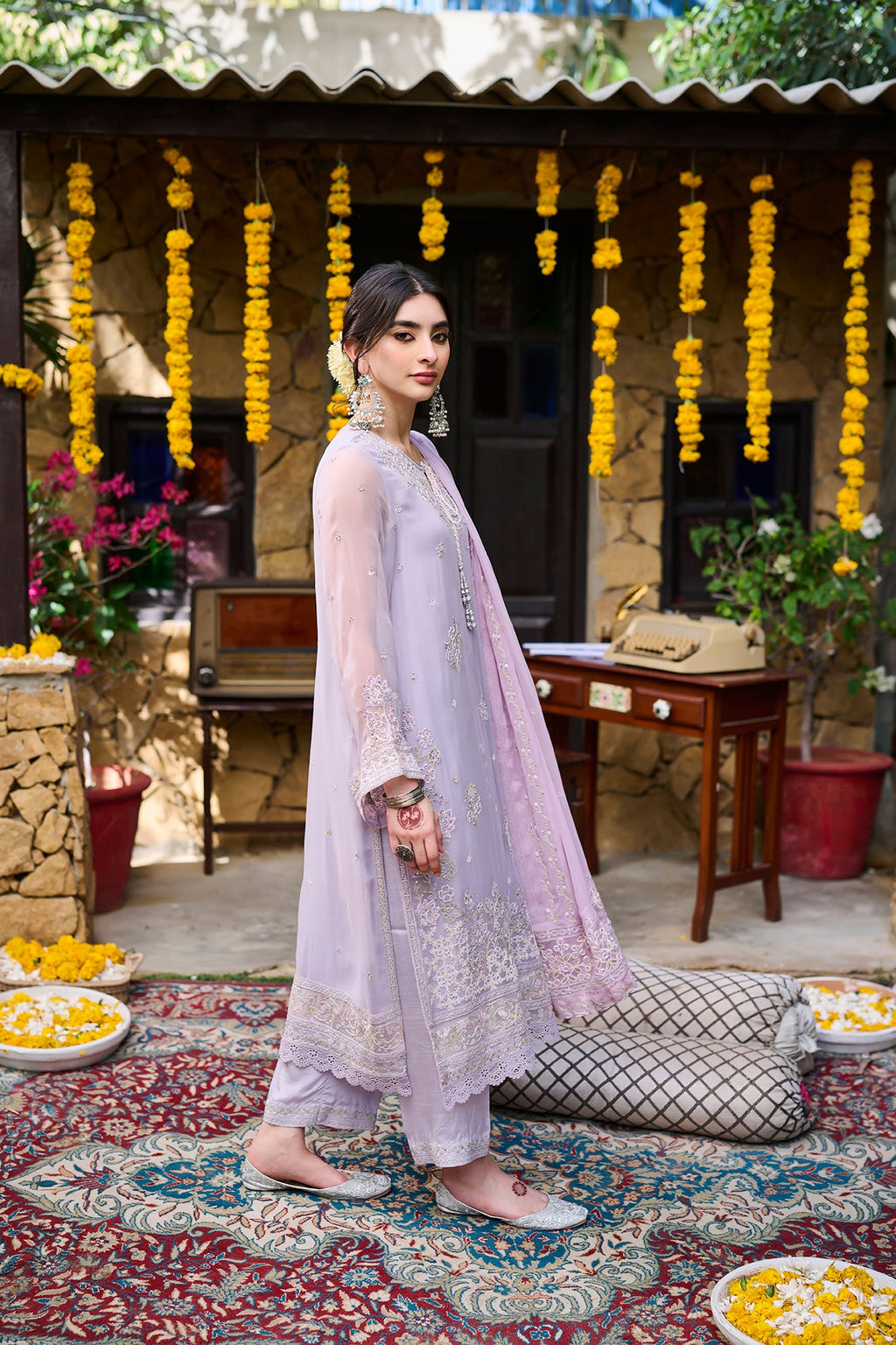 SS24DD-2371 PURPLE DUPATTA