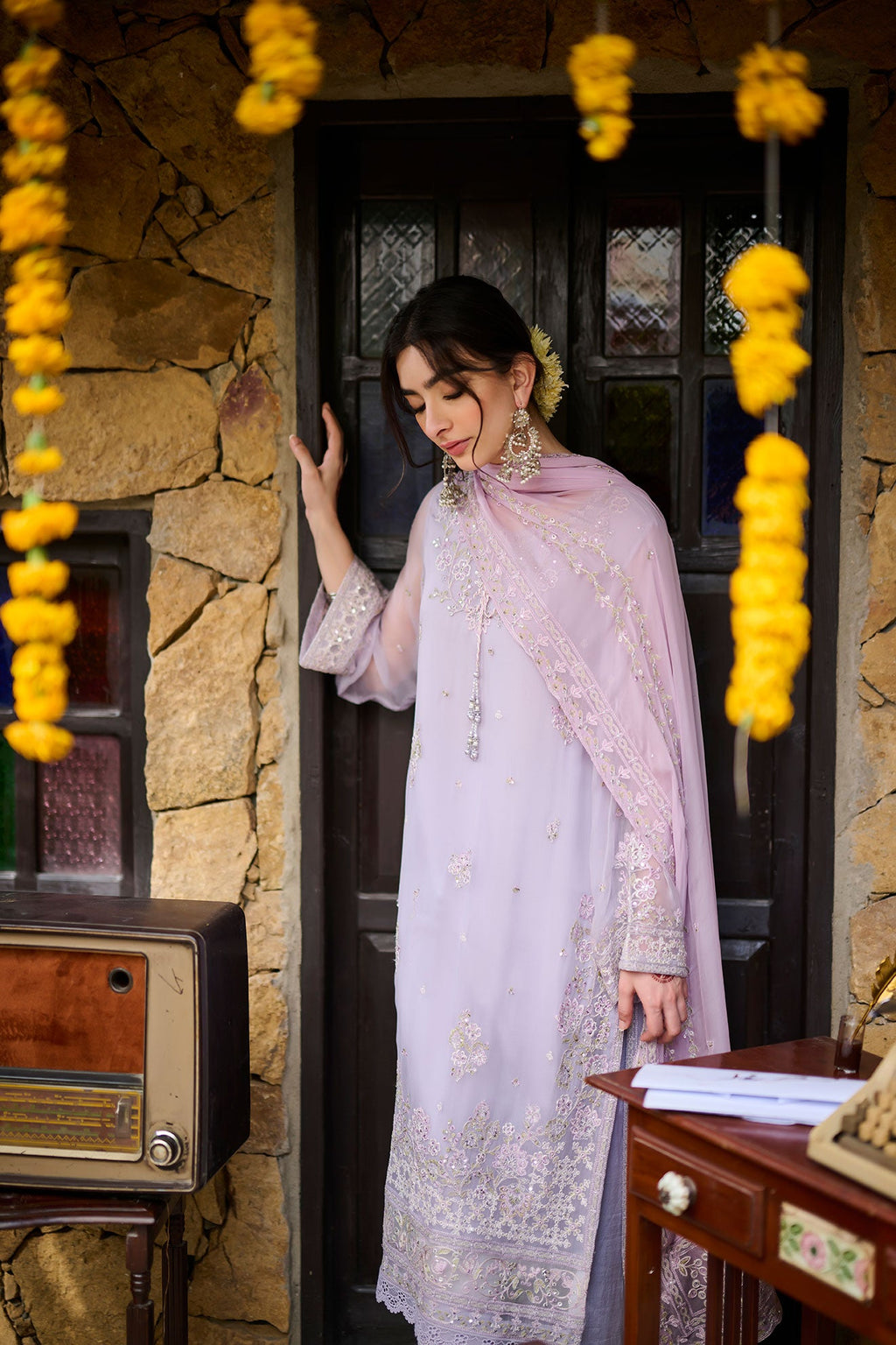 SS24DD-2371 PURPLE DUPATTA