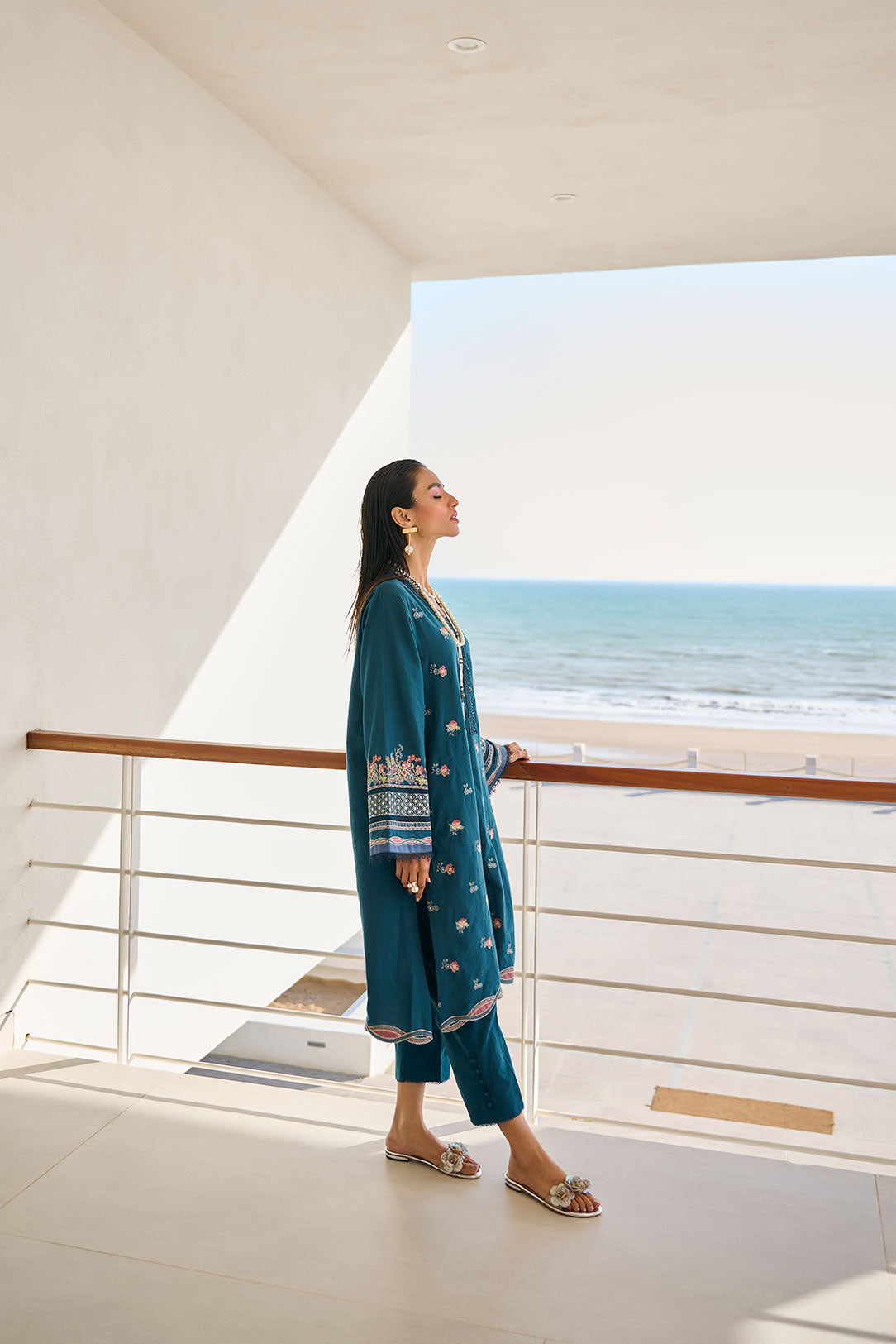 SS24DC-2315 NAVY BLUE LAWN 2PCS DYED KURTA WITH TROUSER