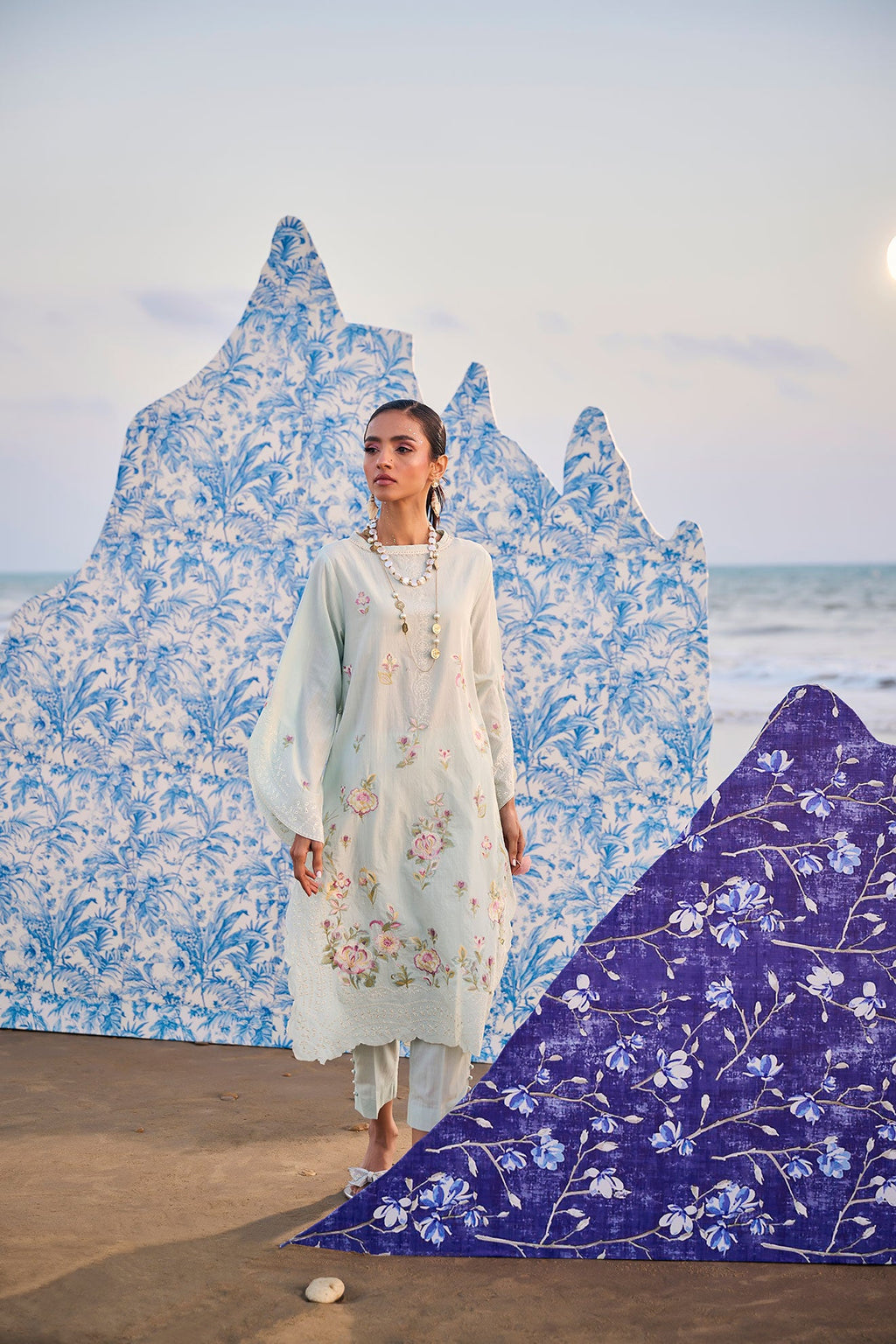 SS24DC-2317 LIGHT GREEN LAWN 2PCS DYED KURTA WITH TROUSER