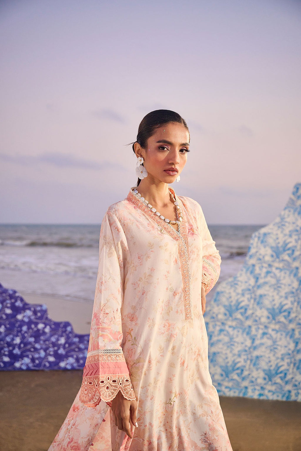 SS24DC-2309 PEACH LAWN 2PCS PRINTED KURTA WITH TROUSER
