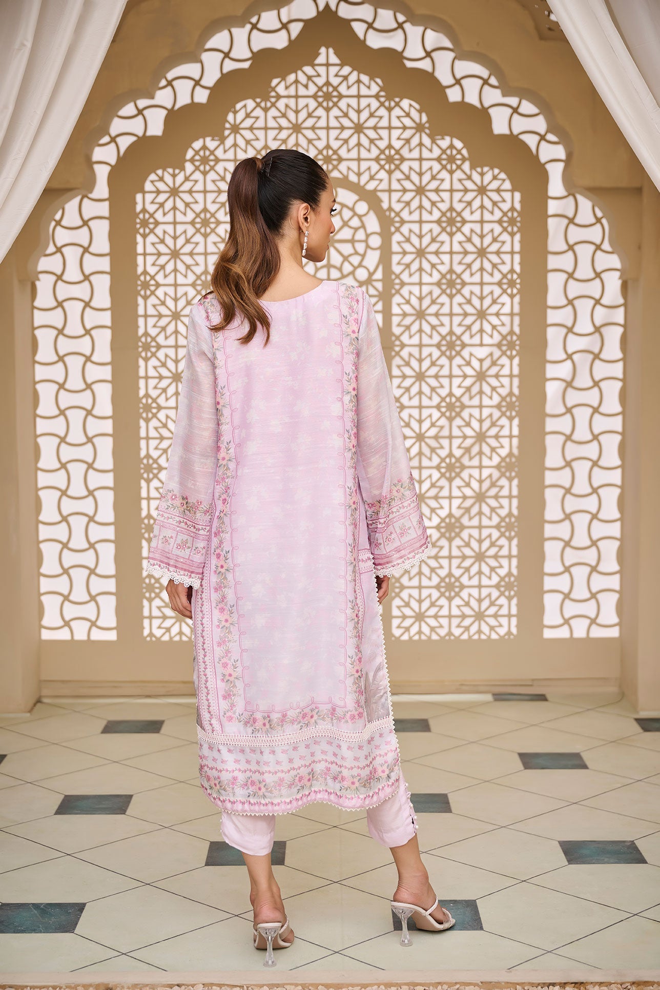 DA-1759 LIGHT PURPLE EMBROIDERED KURTA