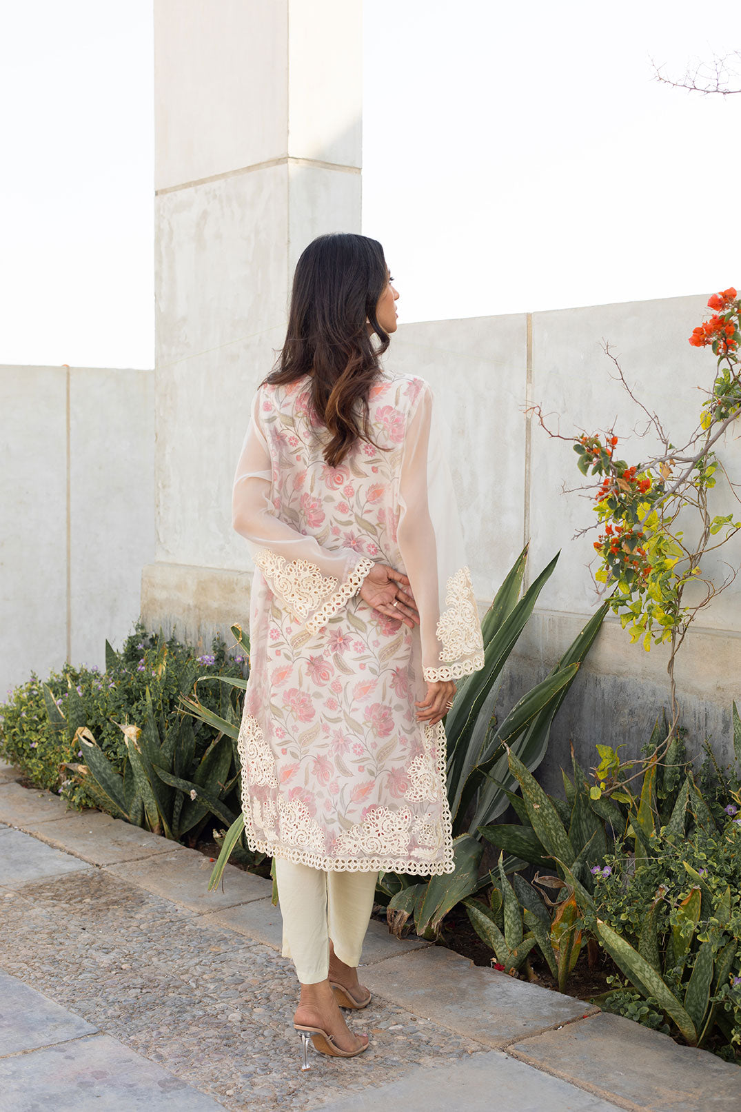 DA-2216 BEIGE EMBROIDERED KURTA WITH TROUSER