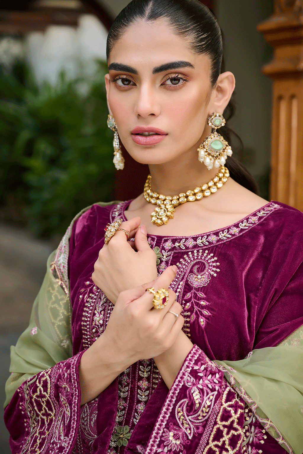 DA-2274 PURPLE EMBROIDERED KURTA WITH DUPATTA
