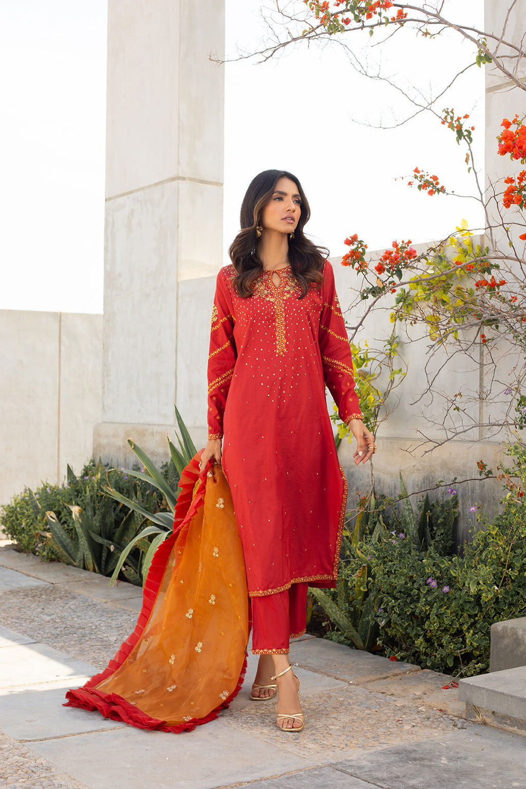 SS24DD-1108 RUST DUPATTA