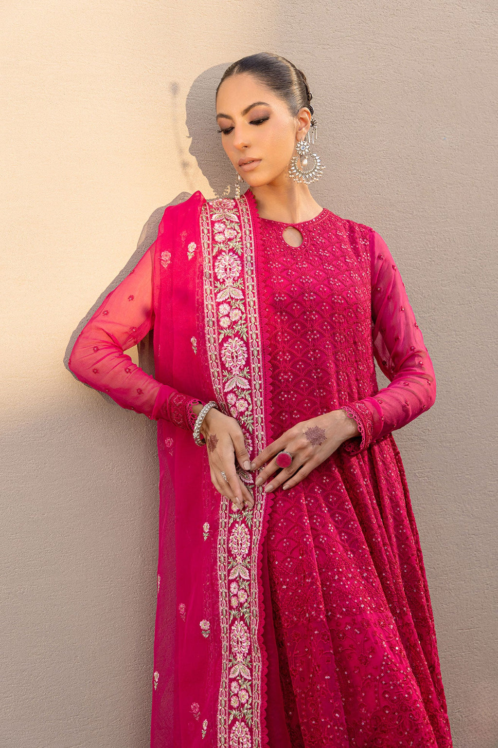 FW24DD-2653  DARK PINK DUPATTA