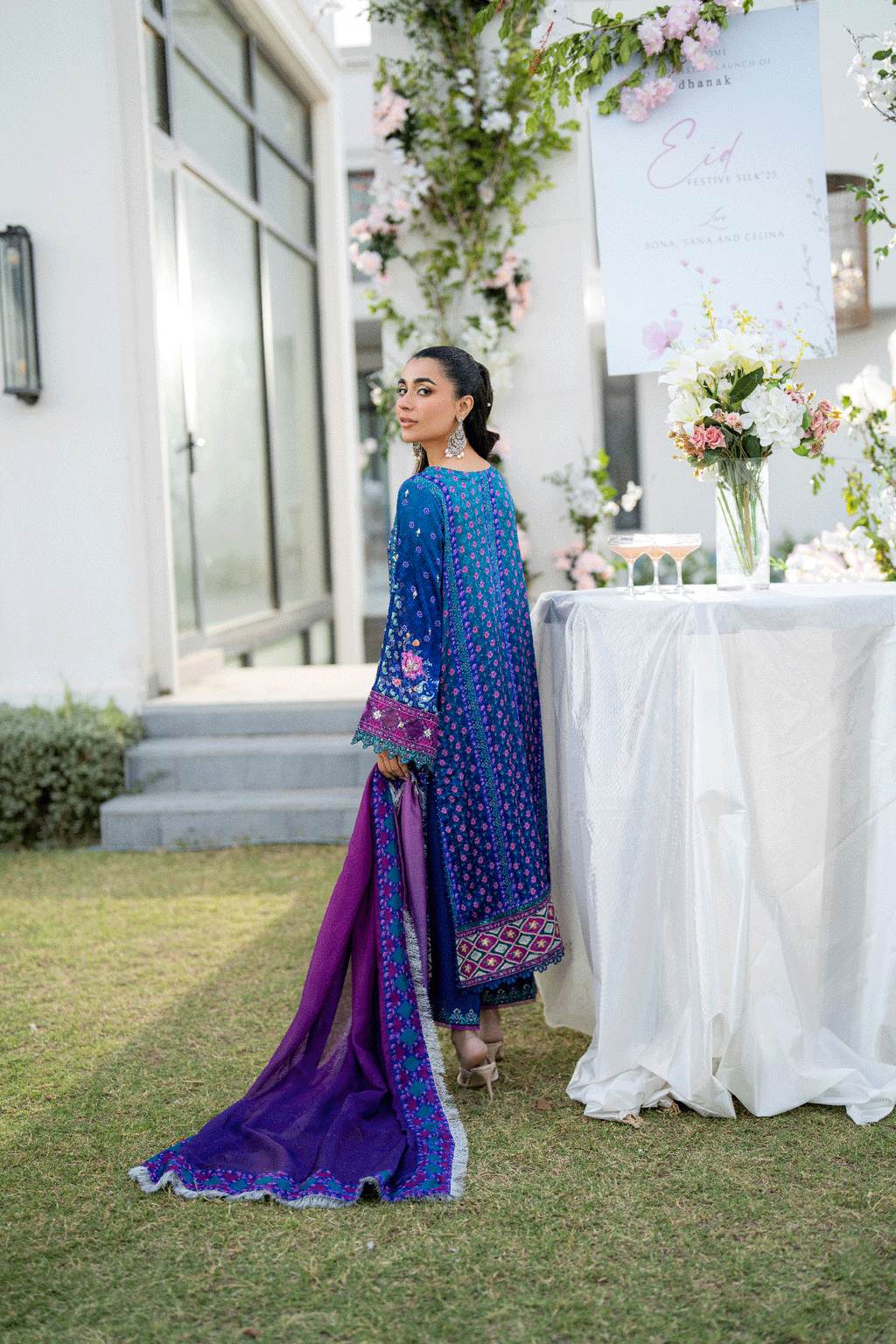 SS25DD-2686  BLUE DUPATTA