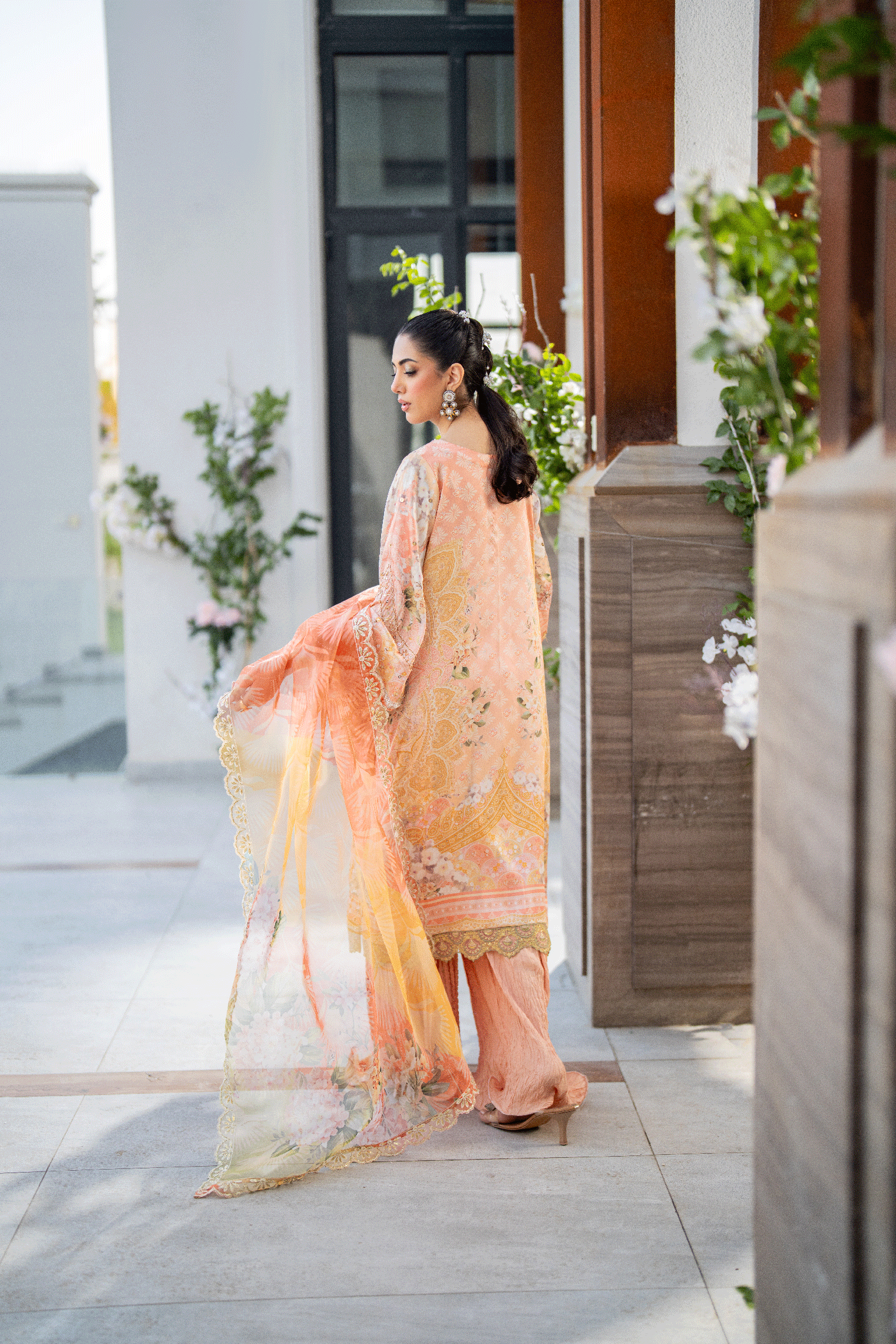 SS25DD-2687 PEACH DUPATTA