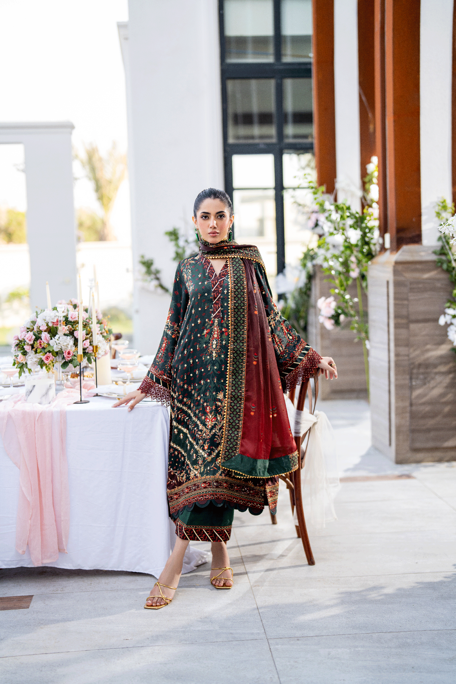 SS25DD-2688 BROWN DUPATTA