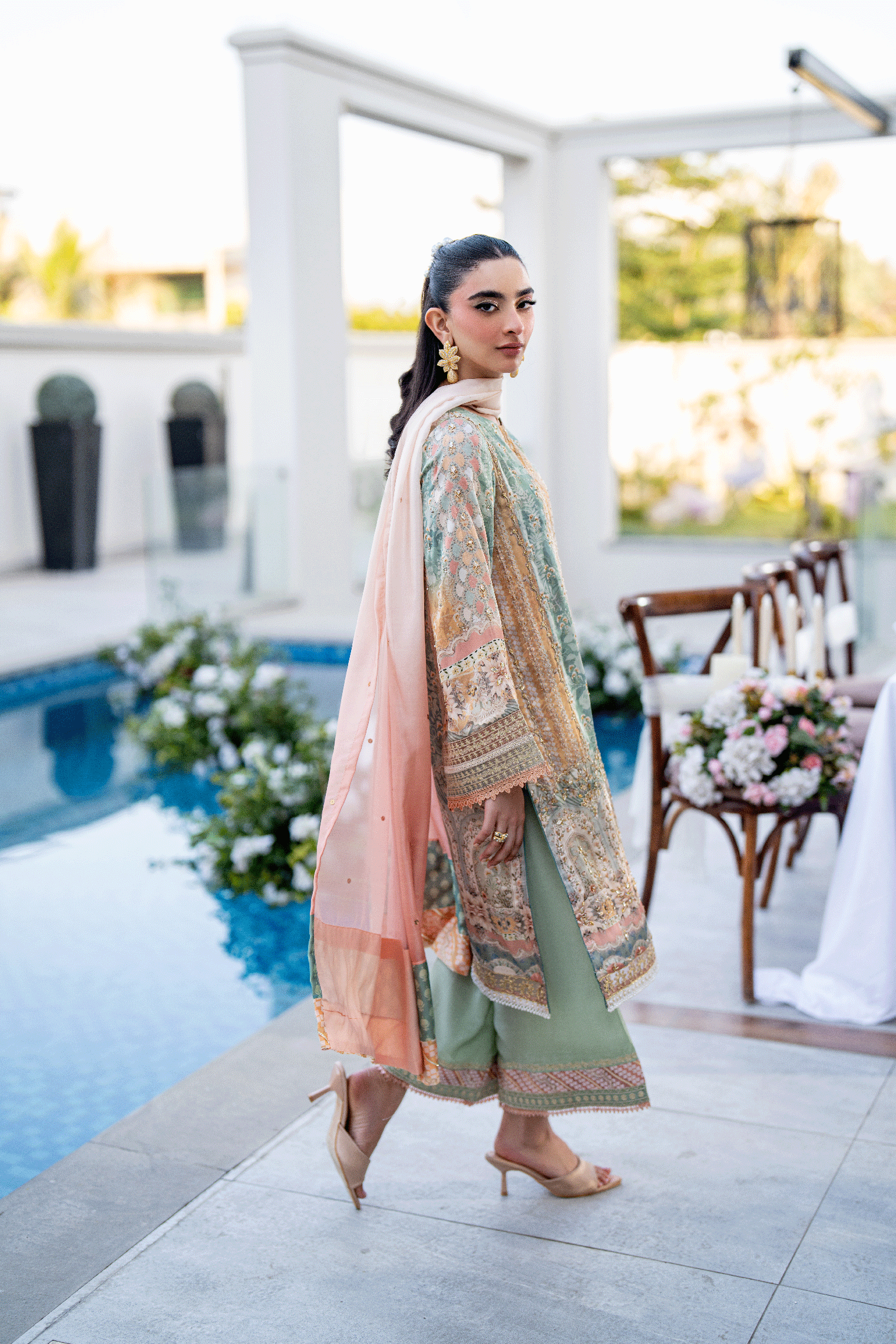 SS25DD-2689 PEACH DUPATTA