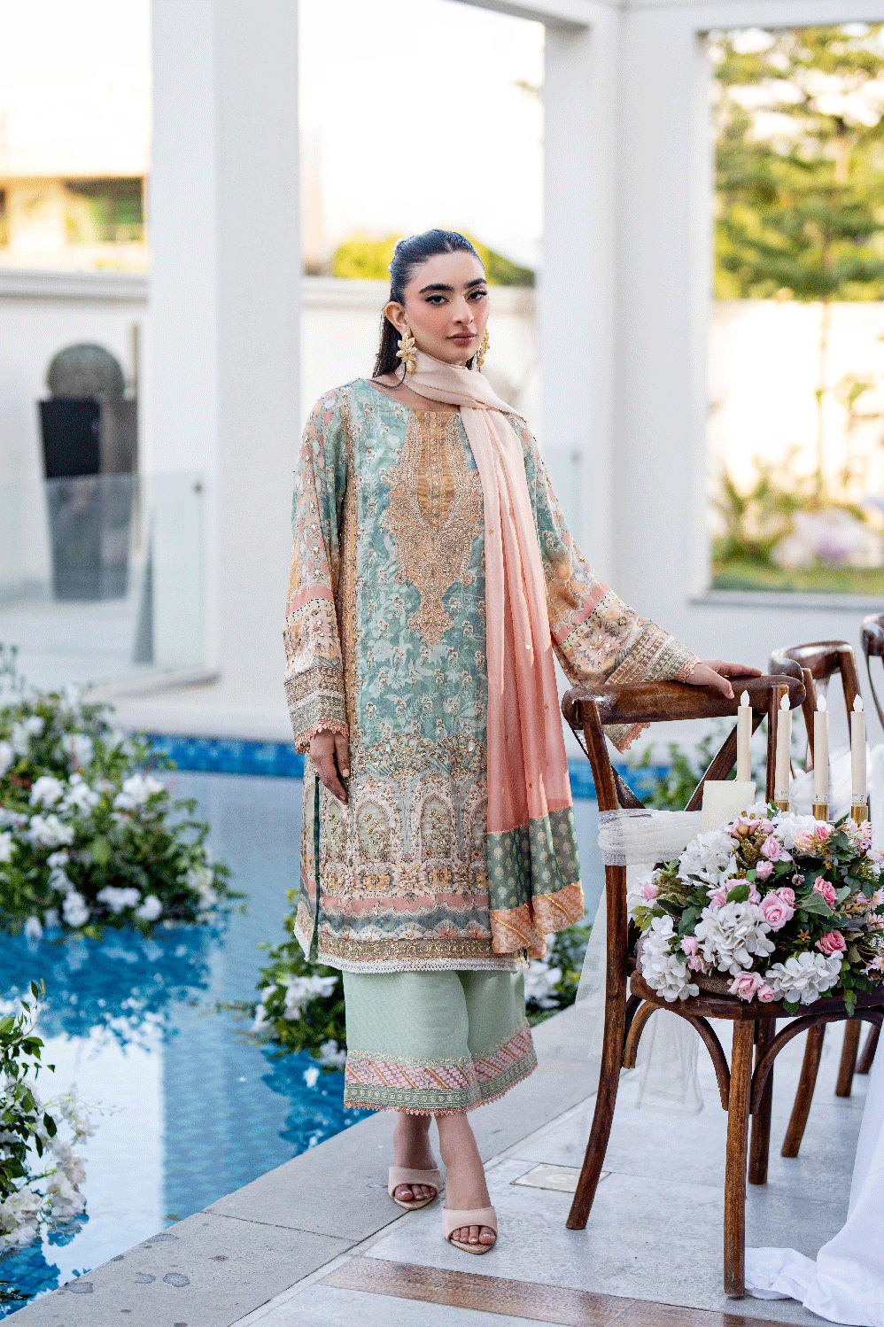 SS25DD-2689 PEACH DUPATTA