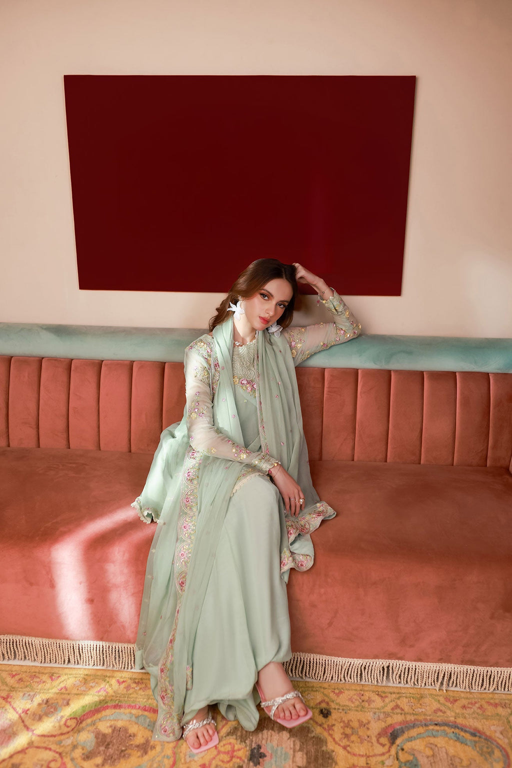 SS25DD-2712  L-GREEN DUPATTA