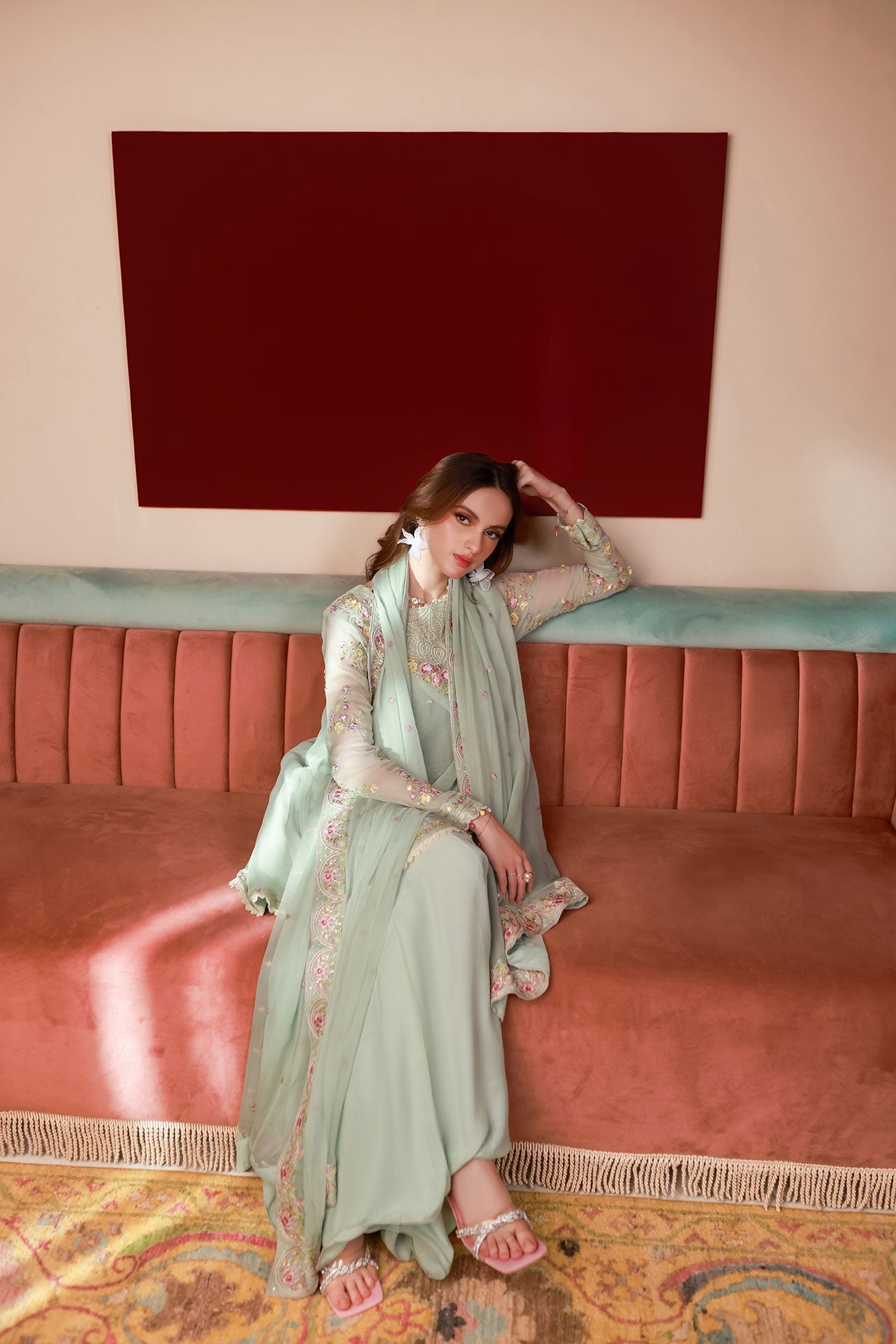 SS25DD-2712  L-GREEN DUPATTA