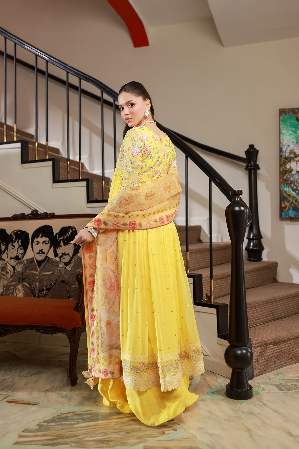 SS25DD-2713  YELLOW DUPATTA