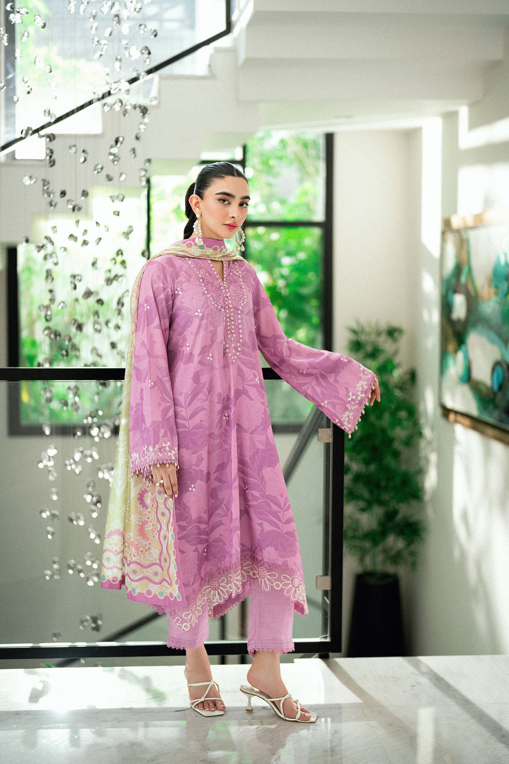 SS25DD-2746  PURPLE  PRINTED DUPATTA