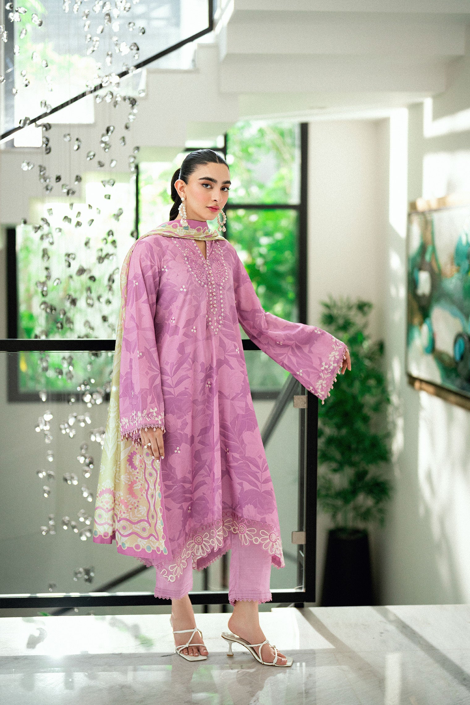 SS25DD-2746  PURPLE  PRINTED DUPATTA