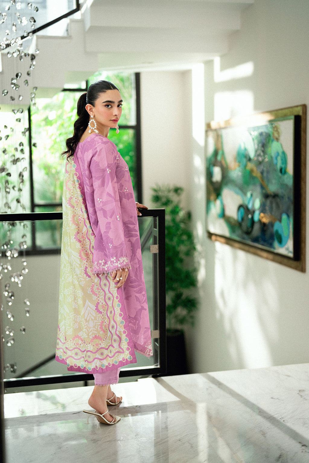 SS25DD-2746  PURPLE  PRINTED DUPATTA