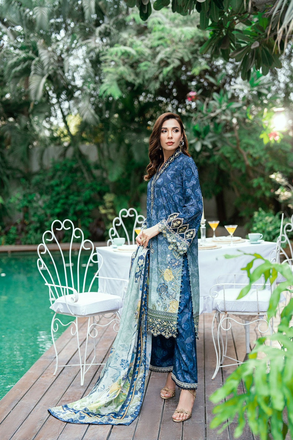 SS25DD-2754  BLUE DUPATTA