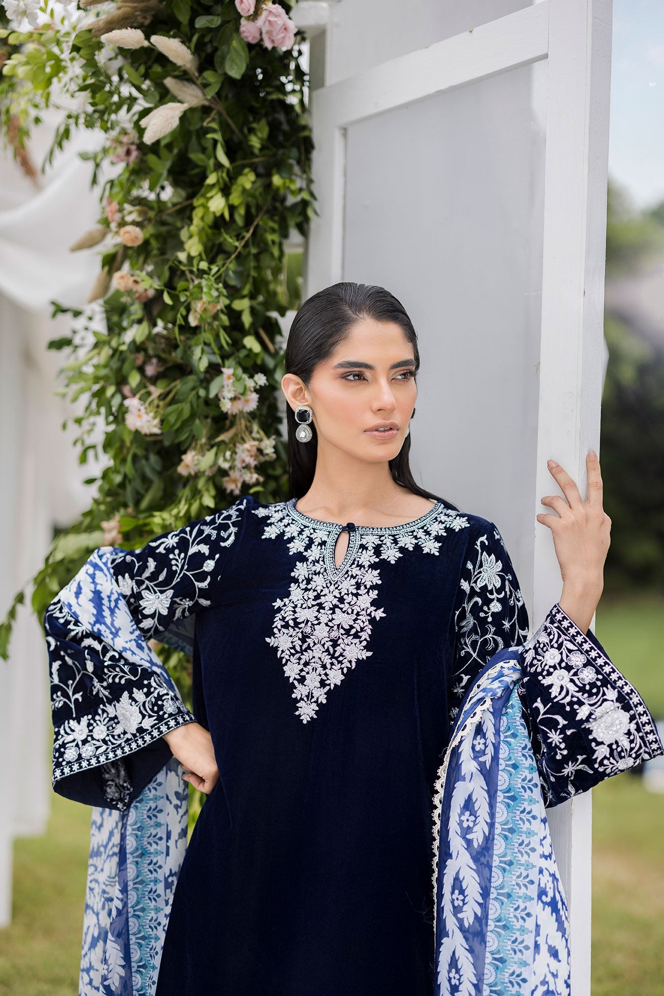 FW25DD-2819  BLUE PRINTED DUPATTA