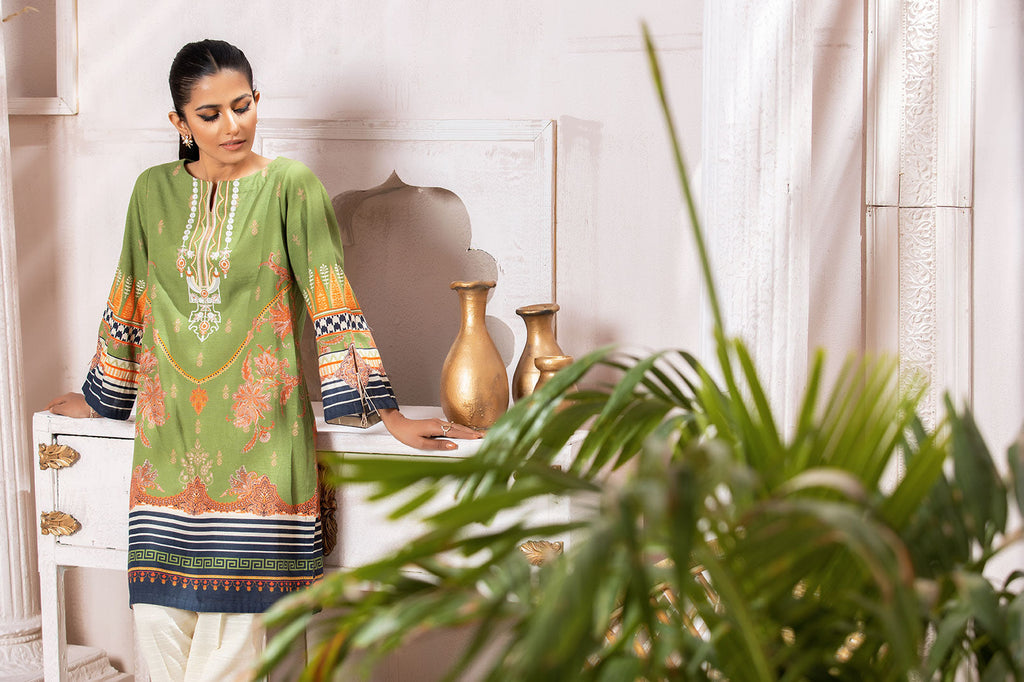 DC-0405 GREEN EMBROIDERED KURTA