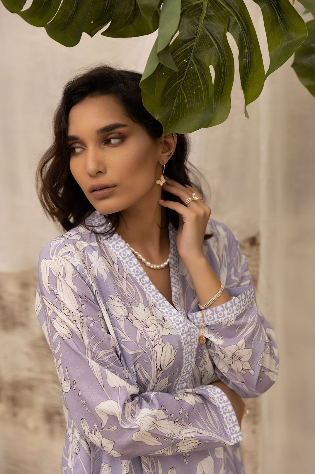 DC-0476 PURPLE DIGITAL PRINTED KURTA