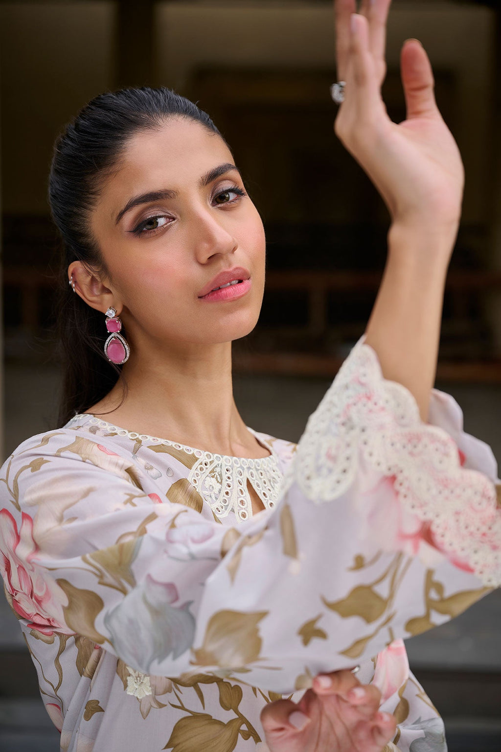DC-0535 GREY EMBROIDERED KURTA