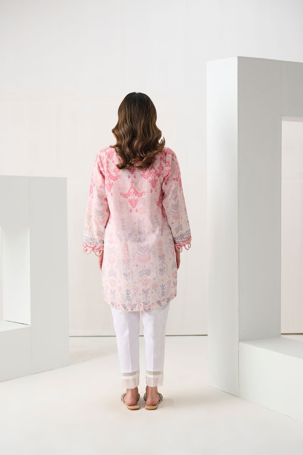 DC-0556 PINK DIGITAL PRINTED KURTA