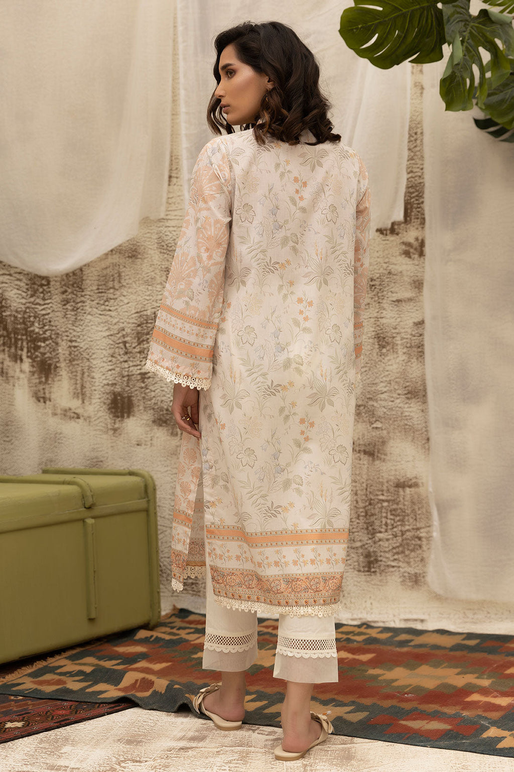 DC-0479 BEIGE DIGITAL PRINTED KURTA