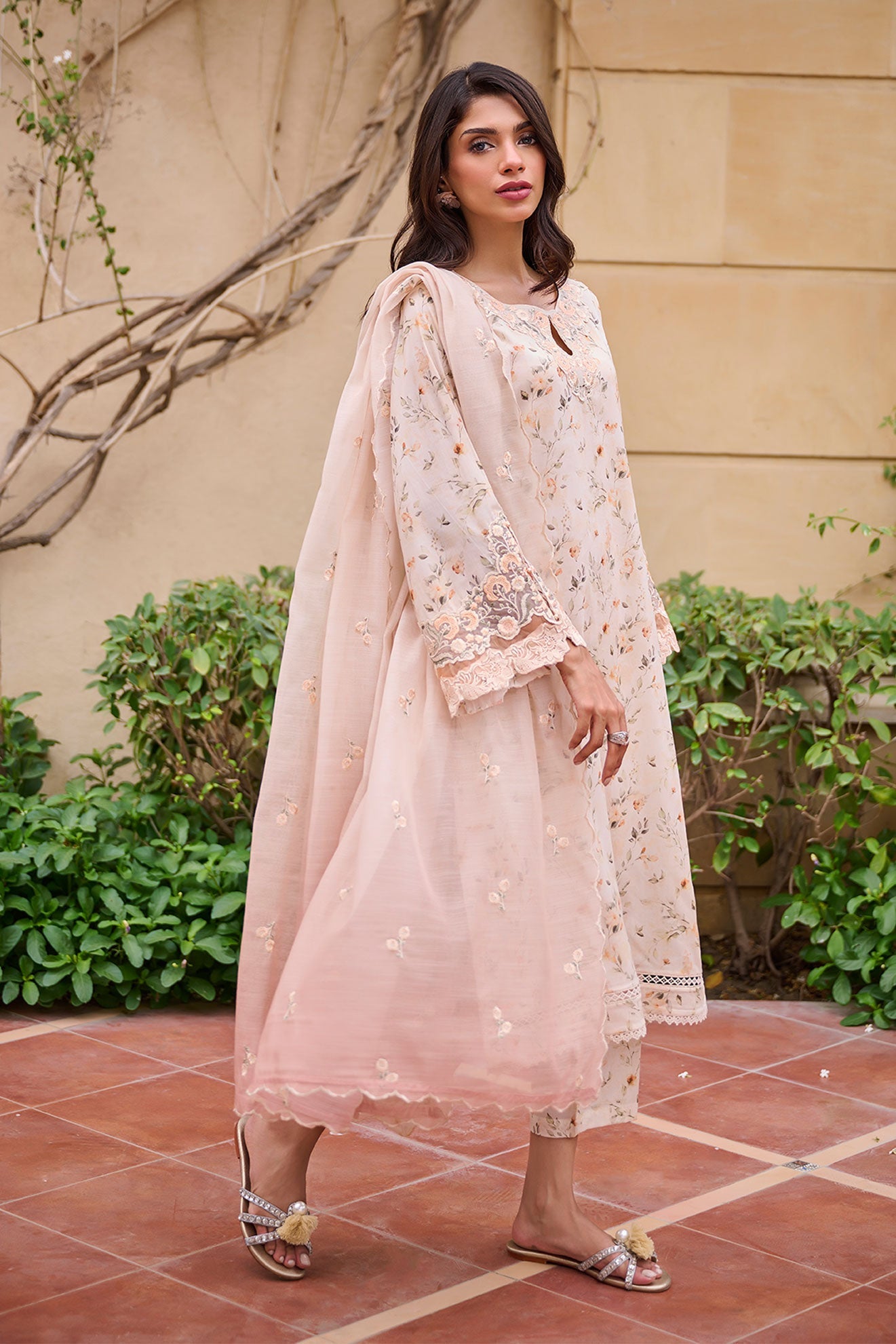 DD-1075 PEACH DUPATTA