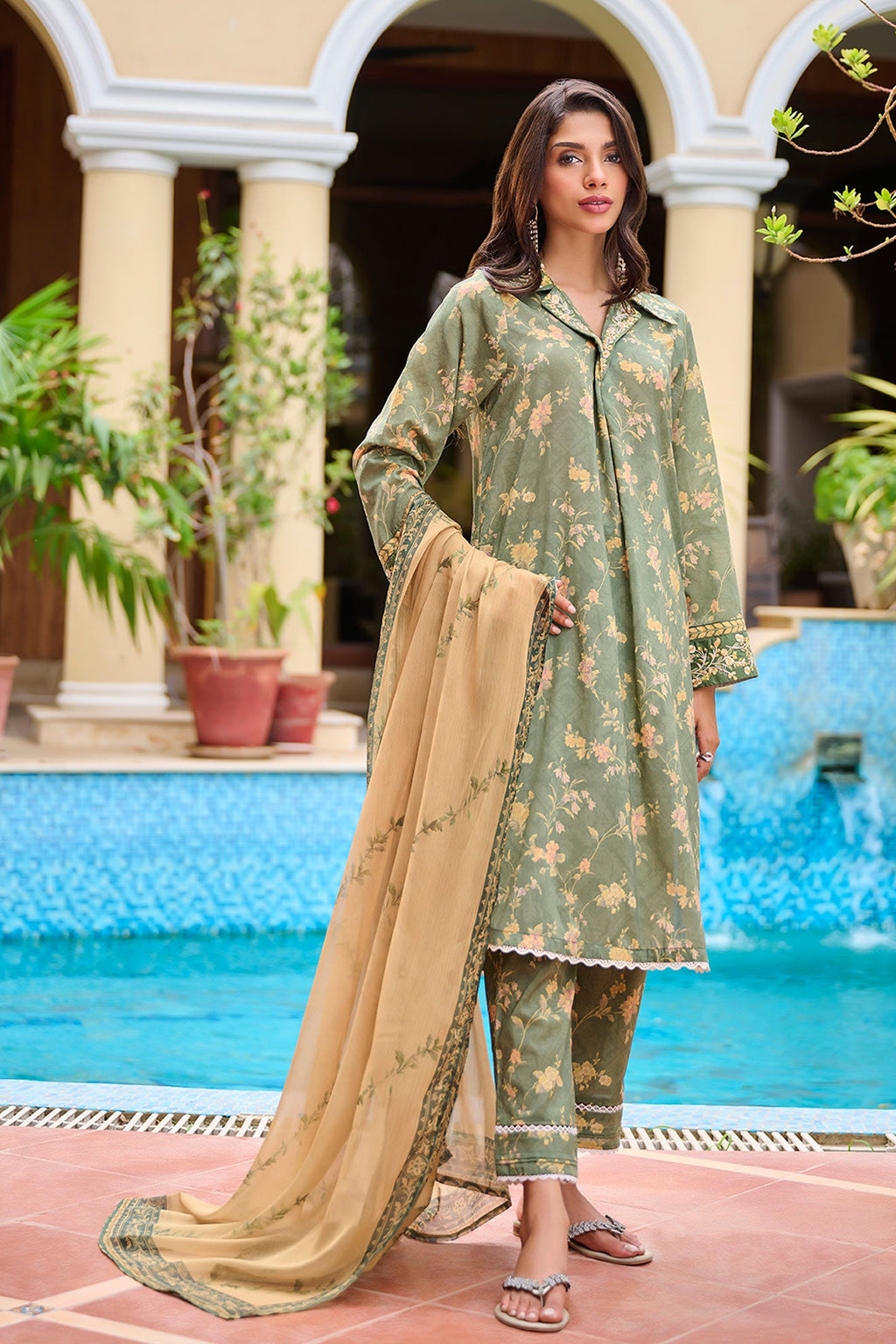 DD-1076 GREEN DUPATTA
