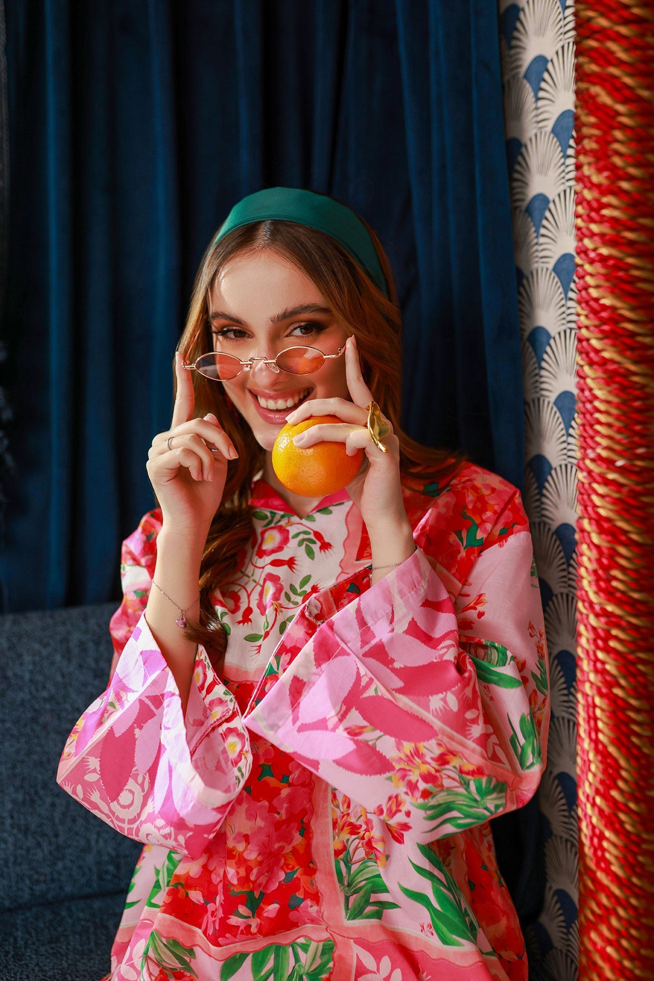 SS24DC-2531 PINK LAWN 2PCS PRINTED KURTA WITH TROUSER