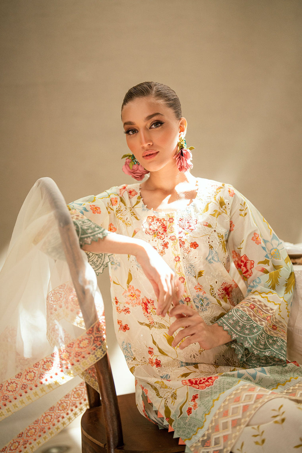 SS25DD-2536  OFF WHITE DUPATTA