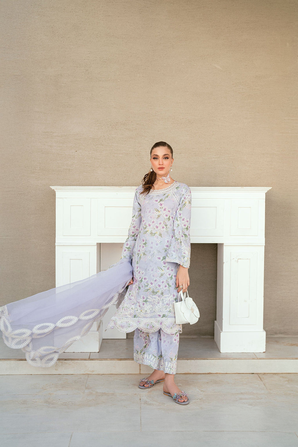 SS25DD-2543  LIGHT PURPLE DUPATTA