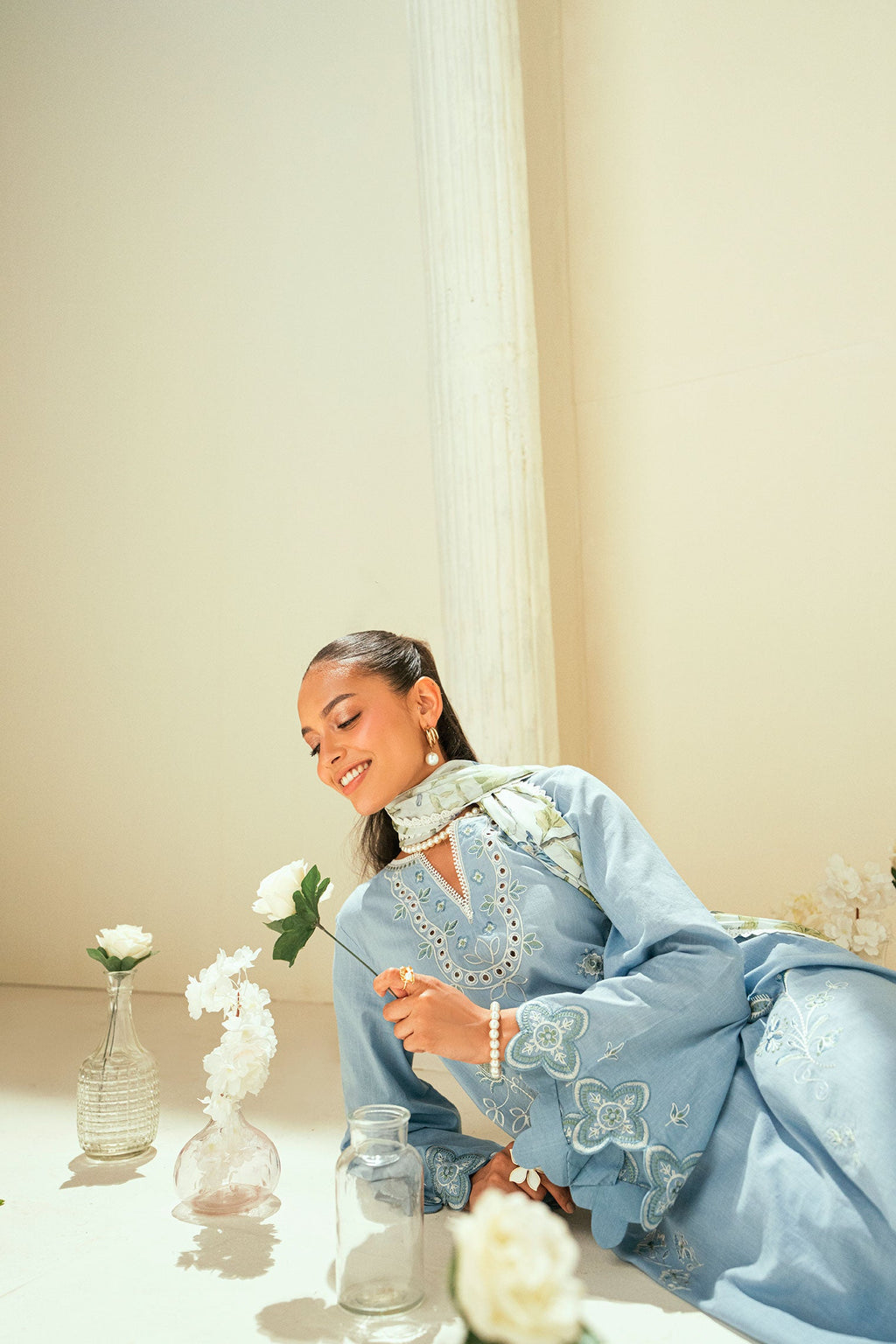 SS25DD-2553  SKY BLUE DUPATTA
