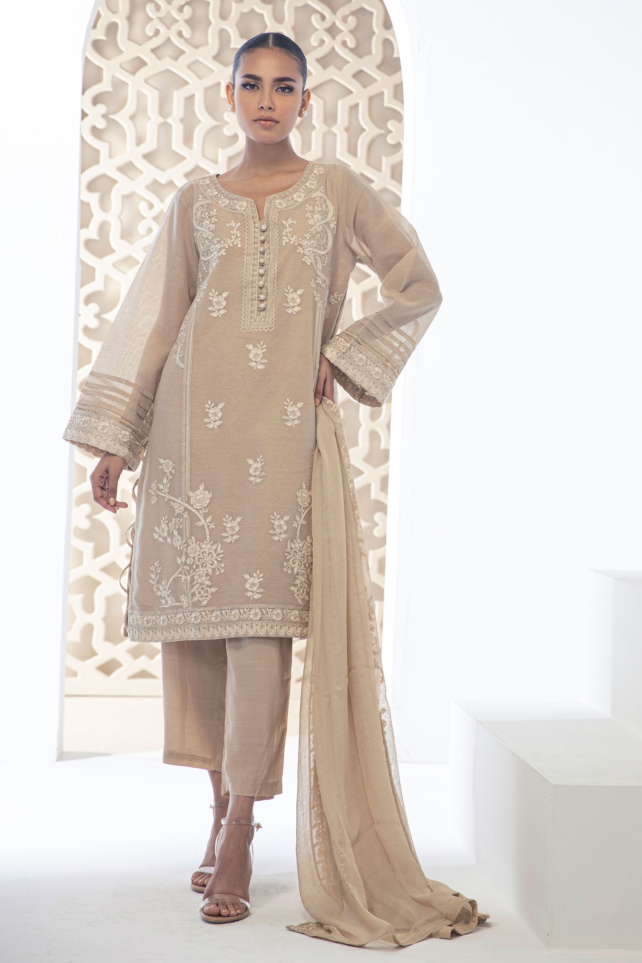 DD-0933 BEIGE DUPATTA