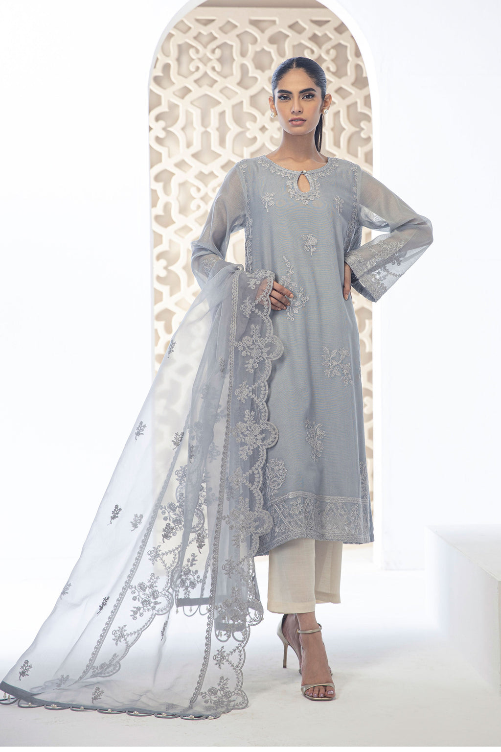 DD-0964 GREY DUPATTA