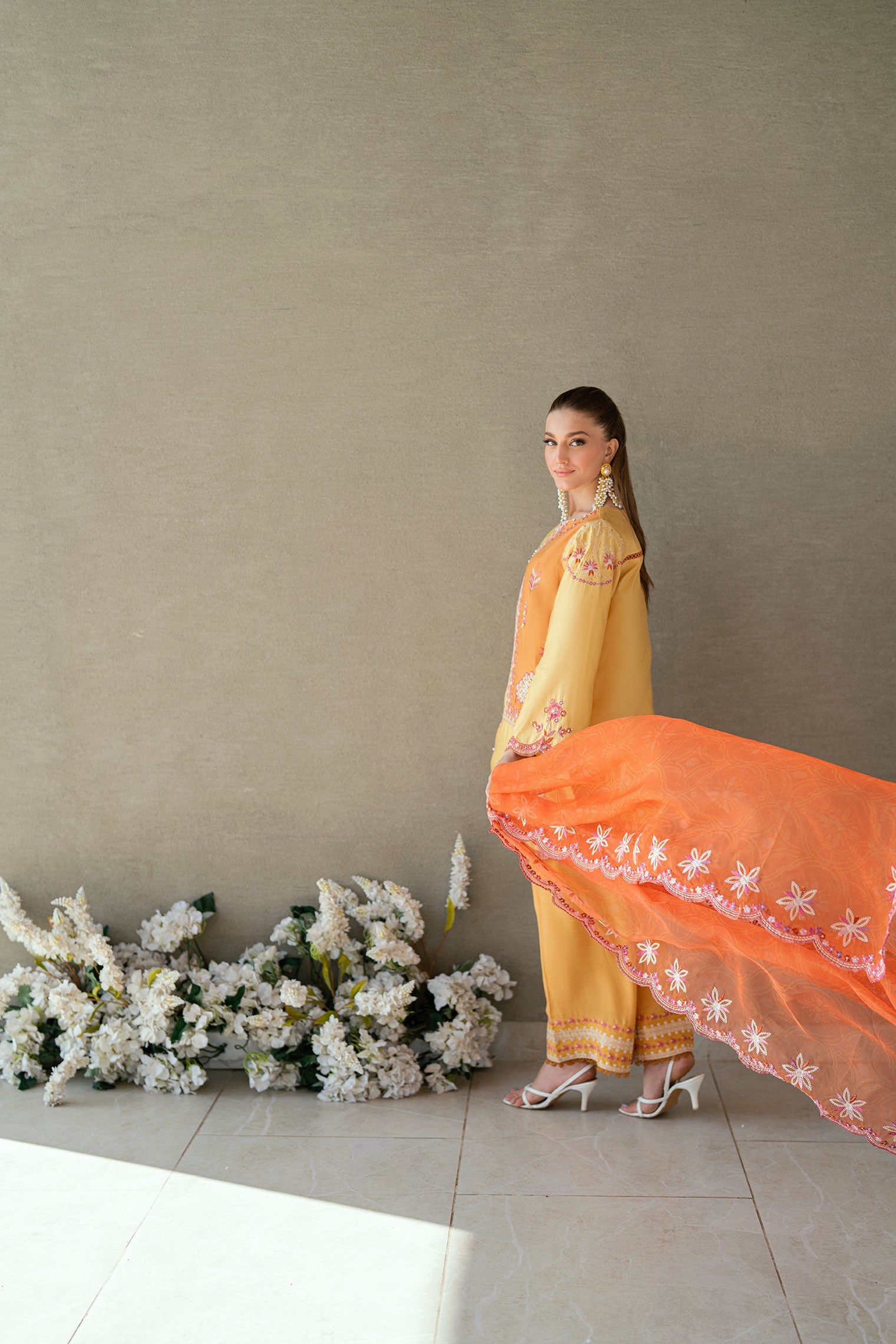 SS25DD-2704  ORANGE DUPATTA