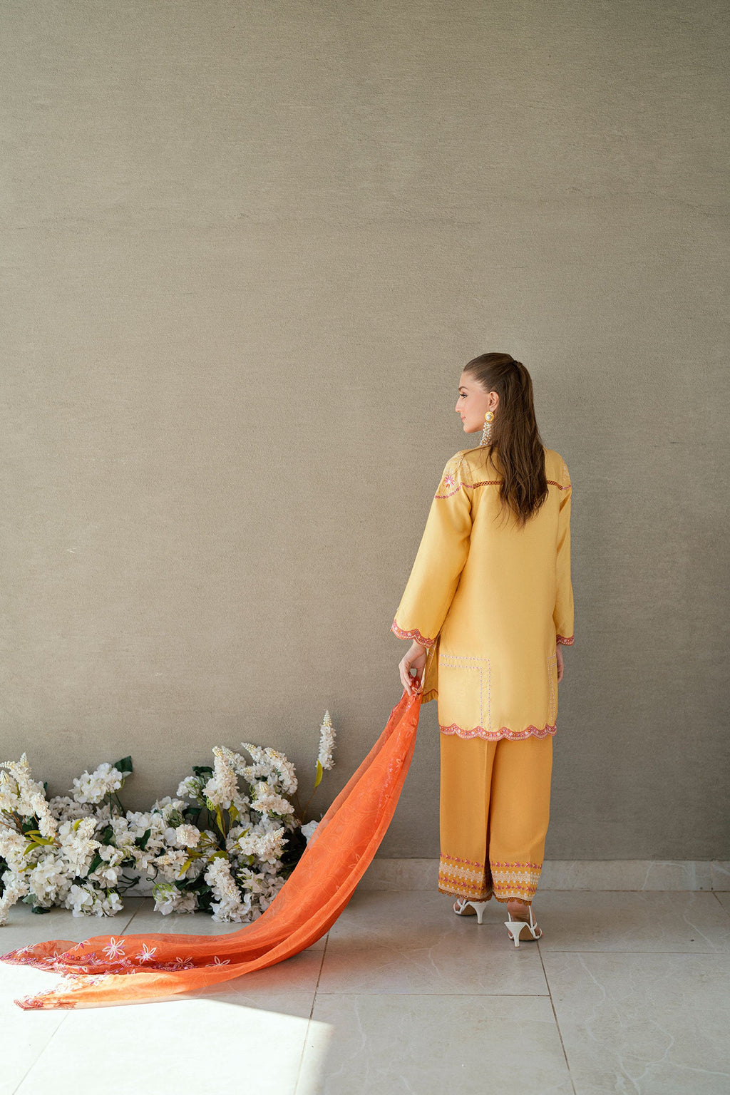 SS25DD-2704  ORANGE DUPATTA